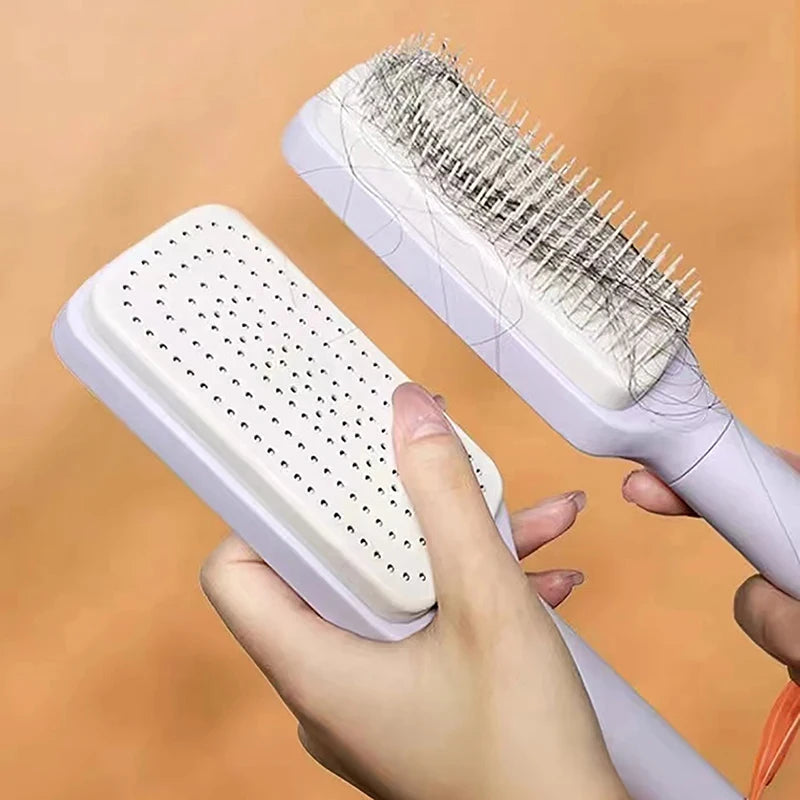 Massage Comb Scalp Hair Self Cleaning Hairbrush Rotating Retractable Anti Static Automatic Rotating Lifting Anti-Hair Loss ﻿