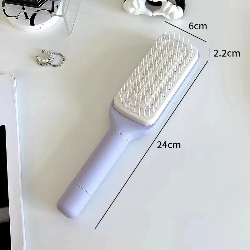 Massage Comb Scalp Hair Self Cleaning Hairbrush Rotating Retractable Anti Static Automatic Rotating Lifting Anti-Hair Loss ﻿