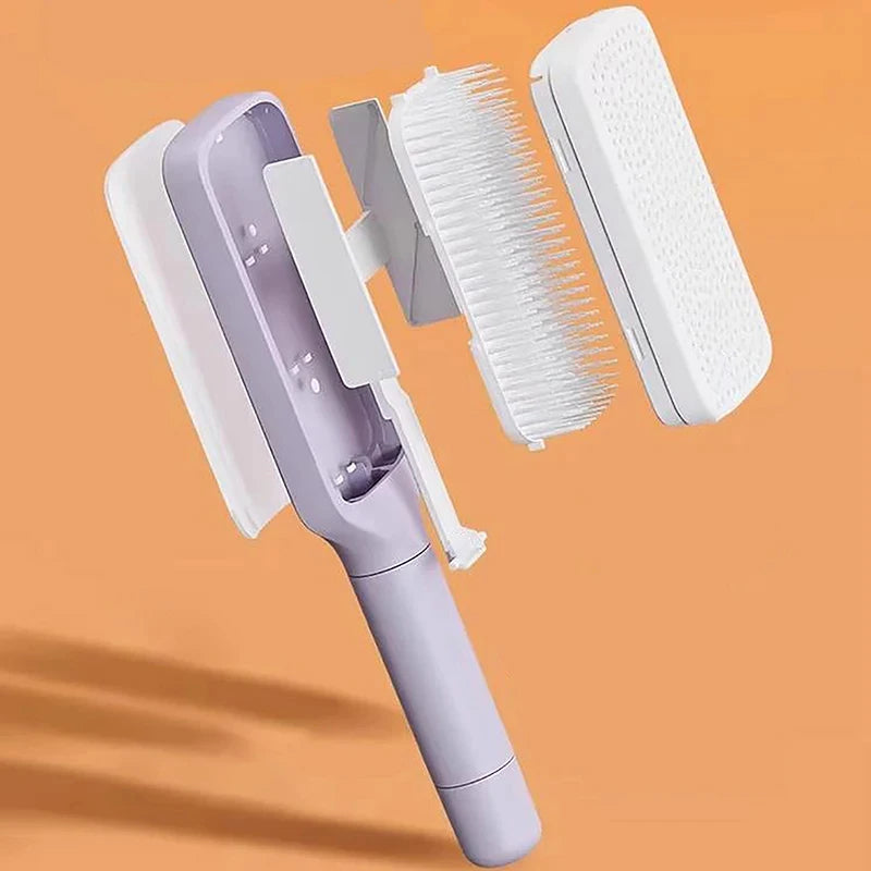 Massage Comb Scalp Hair Self Cleaning Hairbrush Rotating Retractable Anti Static Automatic Rotating Lifting Anti-Hair Loss ﻿